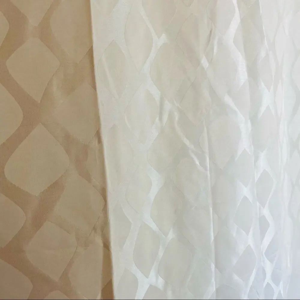ANTHROPOLOGIE Geometric Pattern Print White Minimalist Neutral Shower Curtain